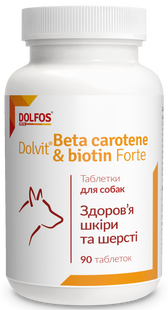 Dolfos DolVit Beta Caroten & Biotyna Forte добавка для кожи и шерсти собак, 520 табл. % Petmarket