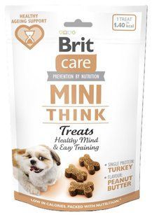 Brit Care Mini Treats Think &ndash; лакомство для собак малых пород, для поддержания умственных способностей (индейка/арахисовое масло) Petmarket