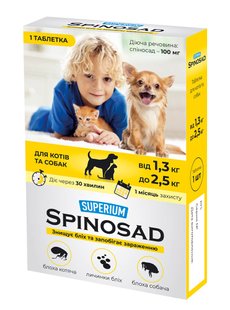 Superium Spinosad таблетка від бліх для котів і собак 10-20 кг Petmarket