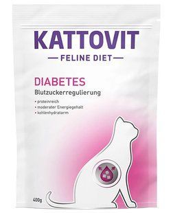 Kattovit Veterinary Diabetes - дієтичний сухий корм для котів із цукровим діабетом і ожирінням - 1.25 кг Petmarket