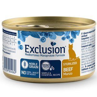 Exclusion Noble Grain Cat Sterilized Beef All Breeds &mdash; Эксклюжн &mdash; консервы для стерилизованных кошек с говядиной &mdash; 85 г Petmarket