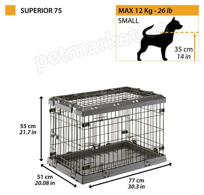 Ferplast SUPERIOR 120 клетка для собак - 118х77х82,5 см % Petmarket