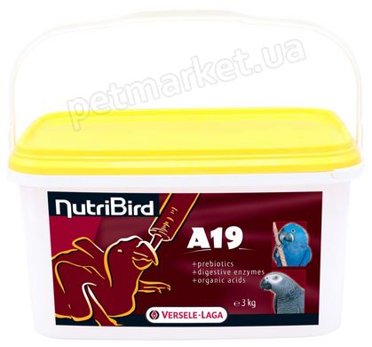 NutriBird А19 корм для ручного вскармливания птенцов крупных попугаев - 3 кг Petmarket