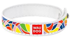 Collar WAUDOG Design Витраж - кожаный браслет на руку, 18-20 см, белый Petmarket