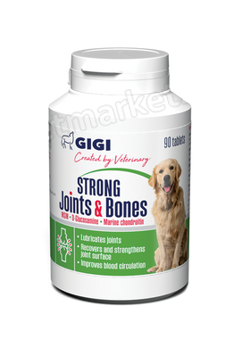 Gigi STRONG Joints & Bones (АктиВет) для профілактики та лікування суглобів собак (1 табл до 10 кг) - 90 табл Petmarket