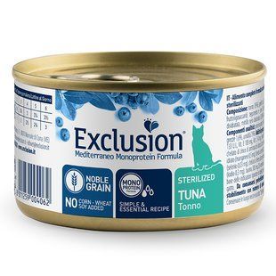 Exclusion Noble Grain Cat Sterilized Tuna All Breeds &mdash; Эксклюжн &mdash; консервы для стерилизованных кошек с тунцом &mdash; 85 г Petmarket