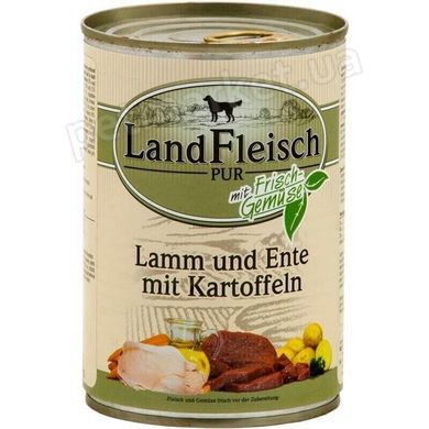 LandFleisch LAMM & ENTE MIT KARTOFFELN - консервы для собак (ягненок/утка/картофель) - 195 г % Petmarket
