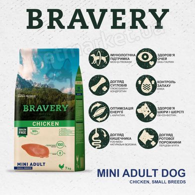 Bravery Chicken Mini сухий корм для собак дрібних порід (курка) Petmarket
