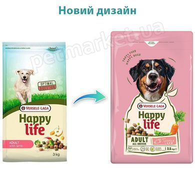 Happy Life ADULT with Lamb - корм для собак середніх та великих порід (ягня) - 12.5 кг Petmarket