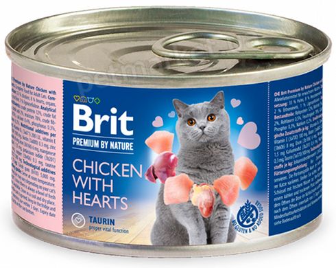 Brit Premium by Nature Chicken & Hearts - вологий корм для котів (курка/серця) - 200 г Petmarket