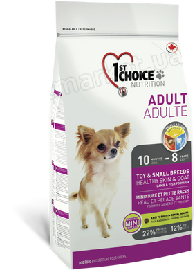 1st Choice ADULT Toy & Small Healthy Skin & Coat - корм для шкіри та шерсті собак міні і дрібних порід (ягня/риба) - 7 кг Petmarket