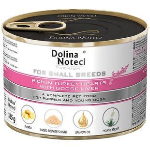 Dolina Noteci Premium - консерви для для цуценят та юніорів маленьких порід (серцем індички/гусяча печінка) - 185 г Petmarket