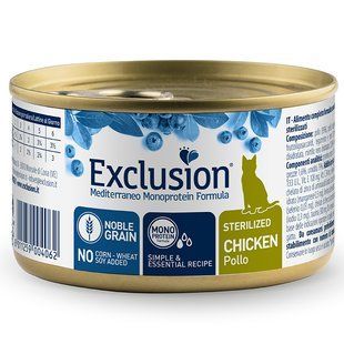 Exclusion Noble Grain Cat Sterilized Chicken All Breeds &mdash; Эксклюжн &mdash; консервы для стерилизованных кошек с курицей Petmarket