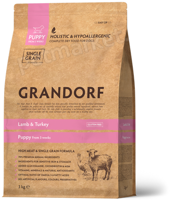Grandorf PUPPY ALL BREEDS Lamb & Turkey- корм для щенков всех пород (ягненок/индейка/рис) - 3 кг % Petmarket