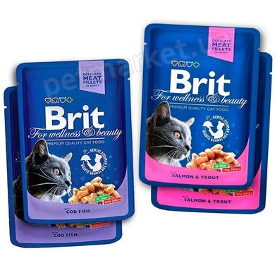 Brit Premium Cat FISH PLATE - Рибна тарілка - набір вологих кормів для кішок (4 шт. Х 100 г) Petmarket