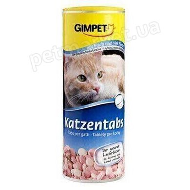Gimpet KATZENTABS с рыбой и биотином - витаминизированное лакомство для кошек Petmarket