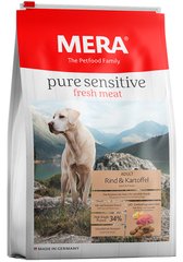 Mera pure sensitive Rind & Kartoffel беззерновой корм для собак (свежая говядина/картофель), 12,5 кг Petmarket
