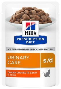 Hill's Prescription Diet S/D Urinary Care - дієтичний вологий корм для здоров'я сечовивідної системи та розчинення каменів у нирках котів - 85 г Petmarket