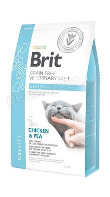 Brit VetDiet OBESITY - беззерновий корм для котів при при надмірній вазі та ожирінні (курка/горох), 2 кг Petmarket