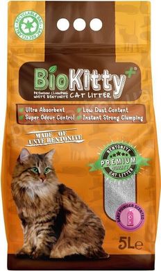BioKitty BABY POWDER Scented - комкующийся наполнитель для кошачьего туалета (аромат детской пудры) - 10 л % Petmarket