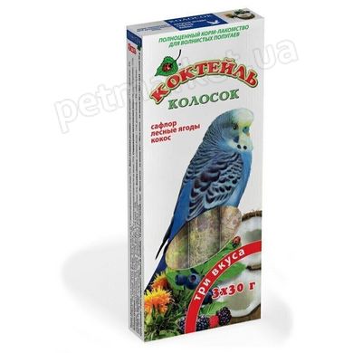 Природа КОКТЕЙЛЬ сафлор/лесные ягоды/кокос - лакомство для волнистых попугаев Petmarket