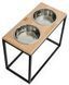 Harley and Cho DINNER Brown Wood + Black - миски на підставці для середніх і великих собак - XXL 40 Petmarket