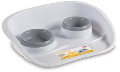 Stefanplast SET DINNER - миски на підносі для собак та котів - 250/300 мл, Сірий Petmarket