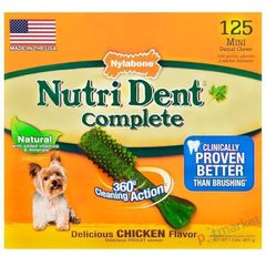 Nylabone NUTRI DENT CHICKEN Mini - жувальні ласощі для чищення зубів для собак міні порід - 1 шт. Petmarket