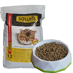 Salutis - повнораціонний корм для дорослих котів з рибою, 12 кг Petmarket
