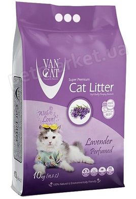 VanCat LAVENDER - комкующийся наполнитель для кошачьего туалета (аромат лаванды), 10 кг Petmarket