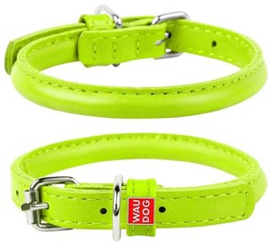 Collar WauDog GLAMOUR - шкіряний круглий нашийник для собак - 53-63 см Помаранчевий Petmarket