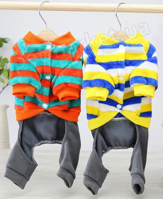 Dobaz Sailor теплий флісовий костюм для собак - L, Жовтий / синій Petmarket
