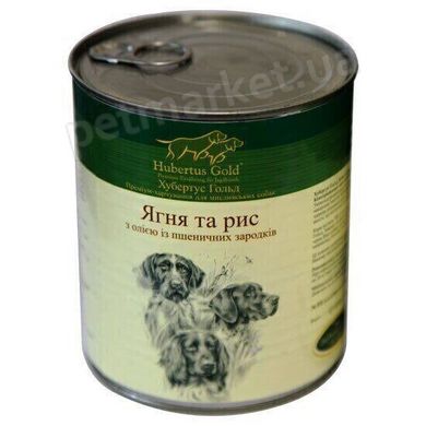 Hubertus Gold ЯГНЯ з рисом і маслом зародків пшениці - консерви для собак - 800 г Petmarket