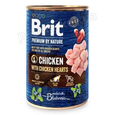 Brit Premium Chicken with Hearts влажный корм для собак (курица/сердце) - 800 г х6 шт. Petmarket