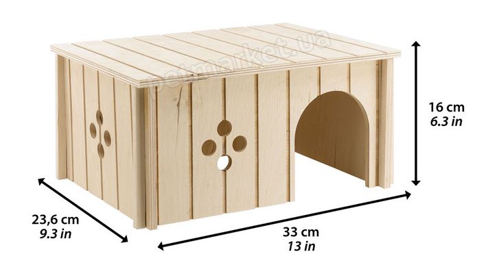Ferplast SIN Maxi - дерев'яний будиночок для кроликів, 52х31х26 см Petmarket