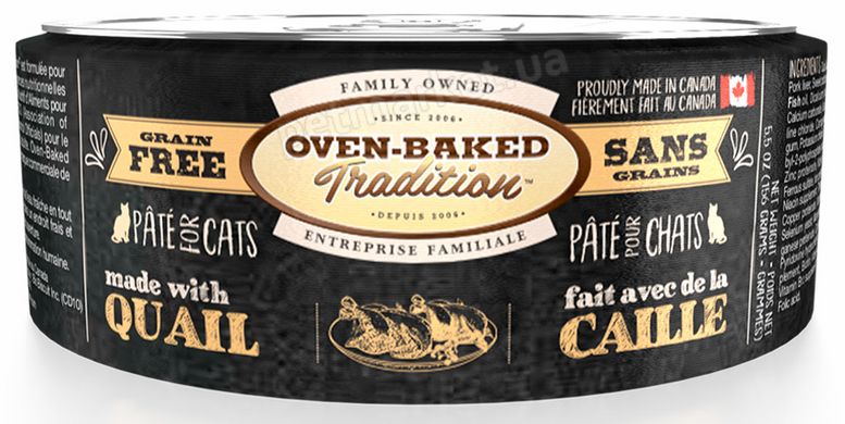 Oven-Baked Tradition QUAIL - влажный корм для кошек (перепелка) - 354 г Petmarket