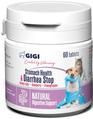 Gigi Stomach Health & Diarrhea Stop (Ветсорбін) проти діареї та для нормалізації роботи ШКТ собак і котів - 80 табл Petmarket