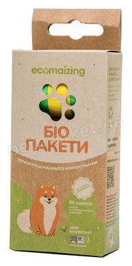 Ecomaizing Биоразлагаемые пакеты для уборки фекалий собак - 4х15 шт. Petmarket