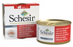 Schesir TUNA & SHRIMPS - Тунец/Креветки - консервы для кошек, 85 г Petmarket