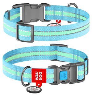 Collar WAUDOG Nylon Glow - світлонакопичувальний нейлоновий нашийник для собак - 35-58 см, фіолетовий Petmarket