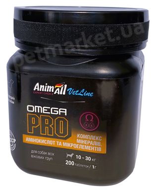 AnimAll Omega PRO добавка для середніх собак і цуценят - 200 табл. Petmarket