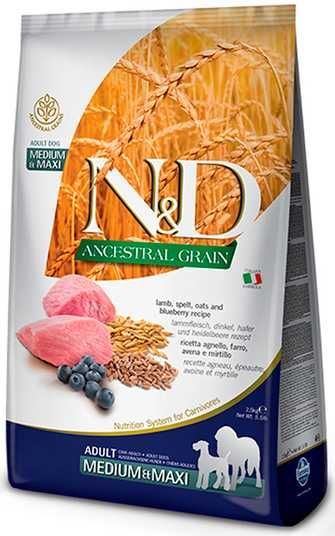 N&D Adult Medium & Maxi Lamb & Blueberry низкозерновой корм для