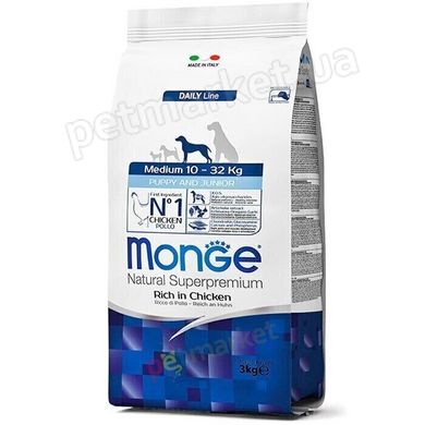 Monge Medium Puppy & Junior - корм для цуценят середніх порід (курка) - 15 кг % Petmarket