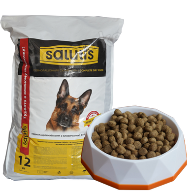 Salutis - повнораціонний корм для дорослих собак з яловичиною, 12 кг Petmarket