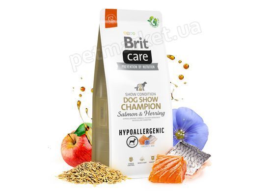 Brit Care Hypoallergenic Dog Show Champion гіпоалергенний корм для виставкових собак (лосось/оселедець), 12 кг. Petmarket