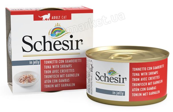 Schesir TUNA & SHRIMPS - Тунец/Креветки - консервы для кошек, 85 г Petmarket