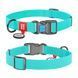 Collar WAUDOG WATERPROOF C QR ПАСПОРТОМ - світонакоплювальний нашийник для собак, 25-35 см, пластікова застібка, Ментоловий