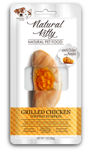 Natural Kitty Grilled Chicken Topping Pumpkin - ласощі для собак та котів (шматочки курки гриль в гарбузовому соусі) Petmarket