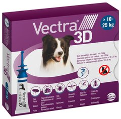 Ceva VECTRA 3D - Вектра 3Д - краплі від бліх і кліщів для собак 10-25 кг - 1 піпетка %. Petmarket