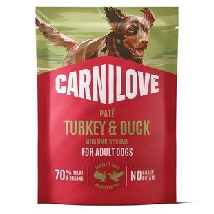 Carnilove Turkey & Duck with Timothy Grass - консерви для собак індичка і качка з тимофіївкою - 300 г Petmarket